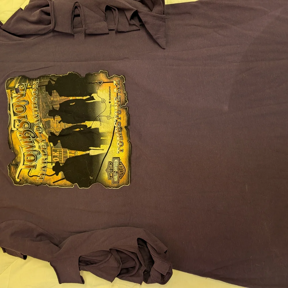 Harley-Davidson Women's Black and Purple Short Sleeve Tees - Picture 8 of 9